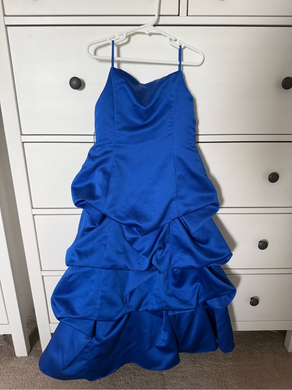 David's Bridal Royal Blue Ruffle Tiered Formal Dress - Girls - Picture 1 of 4